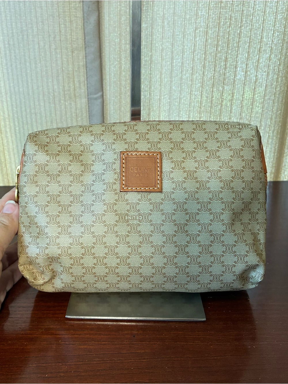 Celine Beige Monogram Pouch